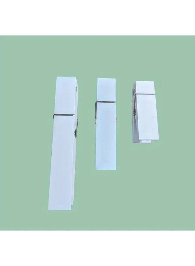 White 3pcs Wooden Wall Mounted Towel Racks Set Multi Purpose Home Decor - Image 5